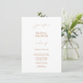 Elegant minimalistisch White Bridal Shower Invitat Kaart (Staand voorkant)