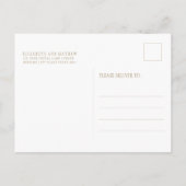 Elegant minimalistisch White Gold Wedding Uitnodiging Briefkaart (Achterkant)