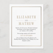 Elegant minimalistisch White Gold Wedding Uitnodiging Briefkaart (Voorkant)