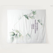 Elegant minimalistisch White Greenery Wedding Back Wandkleed (Voorkant (horizontaal))