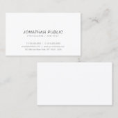 Elegant Minimalistisch White Italic Professional Visitekaartje (Voorkant / Achterkant)