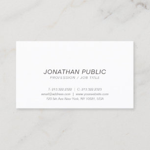 Elegant Minimalistisch White Italic Professional Visitekaartje