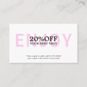 Elegant Minimalistisch White Light Roos Bold Beaut Kortingskaartje (Voorkant)