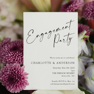 Elegant minimalistisch White Modern Engagement Par Kaart