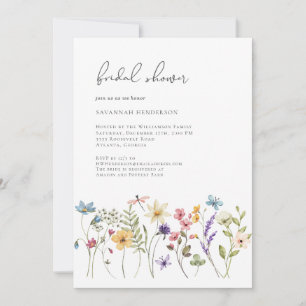 Elegant minimalistisch Wildflower Floral Vrijgezel Kaart