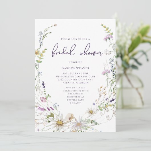 Elegant minimalistisch Wildflower Vrijgezellenfees Kaart (Staand voorkant)