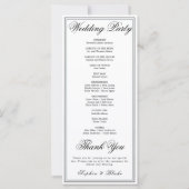 Elegant minimalistisch wit bruiloft programma (Achterkant)