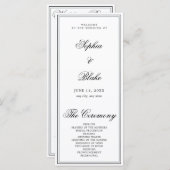 Elegant minimalistisch wit bruiloft programma (Voorkant / Achterkant)