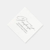 Elegant minimalistisch wit en zwart Afstuderen Servet (Hoek)