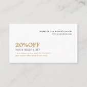 Elegant minimalistisch wit Faux Gold Coupon Beauty (Voorkant)