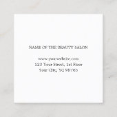 Elegant minimalistisch wit Faux Gold Hairdresser Vierkante Visitekaartje (Achterkant)