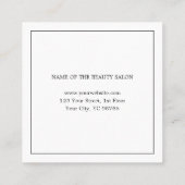 Elegant minimalistisch wit Faux Gold Hairdresser Vierkante Visitekaartje (Achterkant)