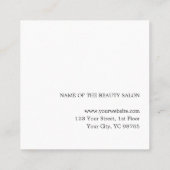 Elegant minimalistisch wit Faux Gold Hairdresser Vierkante Visitekaartje (Achterkant)