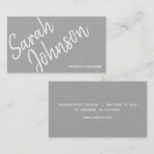 Elegant minimalistisch wit kalligrafie grijs Kraft Visitekaartje (Voorkant / Achterkant)