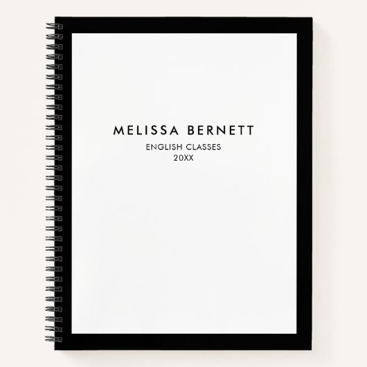 Elegant minimalistisch wit Notitieboek (Voorkant)