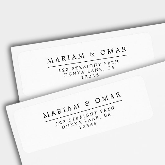Elegant Minimalistisch Wit Retouradres Etiket