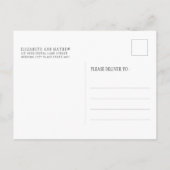 Elegant minimalistisch wit Sinaasappel koper bruil Uitnodiging Briefkaart (Achterkant)