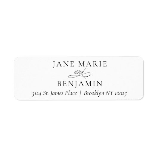 Elegant Minimalistisch Wit Trouw Retouradres Etiket (Voorkant)