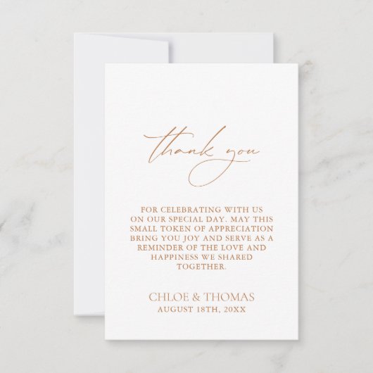 Elegant Minimalistisch Wit Weddenschap Hartelijk d Bedankkaart (Voorkant)