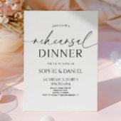 Elegant minimalistisch wit zwart repetitie diner kaart