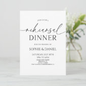 Elegant minimalistisch wit zwart repetitie diner kaart (Staand voorkant)