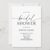 Elegant minimalistisch wit zwart Vrijgezellenfeest Kaart (Voorkant)