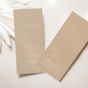 Elegant-minimalistisch witbruiloft- en beige wedde menu