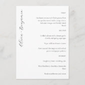 Elegant minimalistisch witscript aangepaste bruilo menu (Voorkant)