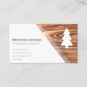 Elegant minimalistisch witte bomen bruin hout visitekaartje (Achterkant)