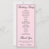 Elegant Minimalistisch Zachte Roze Huwelijksprogra (Achterkant)