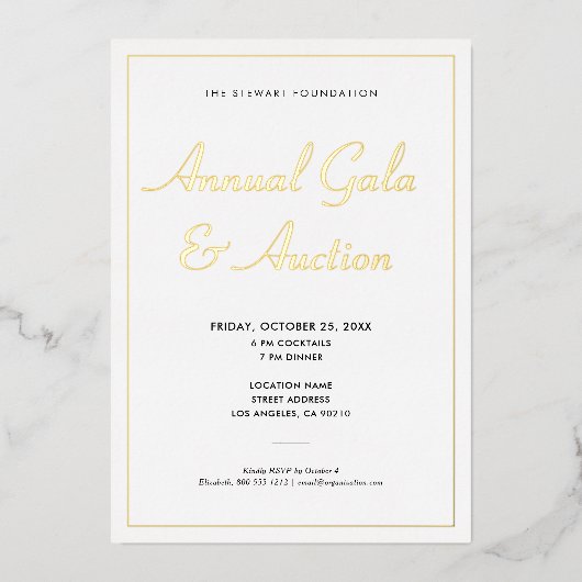 Elegant minimalistisch zakelijk evenement folie uitnodiging (Voorkant)