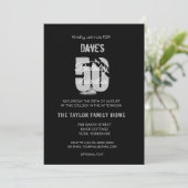 Elegant minimalistisch zwart 50th any Birthday Kaart (Staand voorkant)