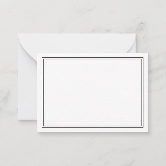 Elegant minimalistisch zwart drielettermonogram notitiekaartje (Achterkant)