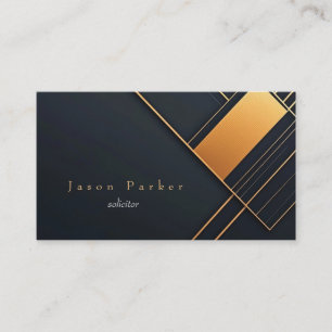 Elegant minimalistisch zwart en goud visitekaartje