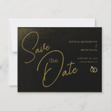 Elegant minimalistisch zwart & Gold Save-the-Date