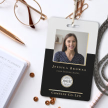 Elegant Minimalistisch Zwart Goud Foto Logo QR cod