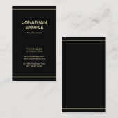 Elegant minimalistisch zwart goudplateau Professio Visitekaartje (Voorkant / Achterkant)