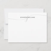 Elegant minimalistisch zwart grijs monogram notitiekaartje (Voorkant)