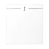 Elegant minimalistisch zwart monogram - witte lapt notitieblok (Voorkant)