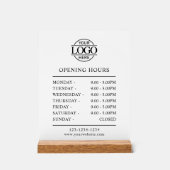 Elegant minimalistisch zwart | Openingstijden van  Acryl Bord (Voorkant)