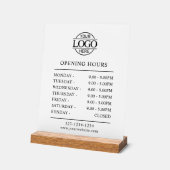 Elegant minimalistisch zwart | Openingstijden van  Acryl Bord (Hoek)