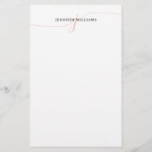 Elegant minimalistisch zwart-roze monogram van het briefpapier (Voorkant)