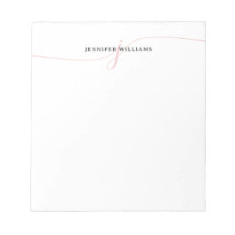 Elegant minimalistisch zwart-roze monogram van het notitieblok