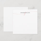 Elegant minimalistisch zwart-roze monogram van het notitiekaartje (Voorkant / Achterkant)