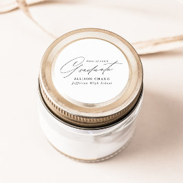 Elegant minimalistisch zwart Script-Afstuderen Ronde Sticker