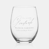 Elegant minimalistisch zwart Script-Afstuderen Wijnglas Zonder Voet (Voorkant)