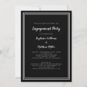 Elegant minimalistisch zwart Script Engagement Par Kaart (Voorkant)