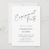 Elegant minimalistisch zwart Script Engagement Par Kaart (Voorkant)
