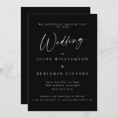 Elegant minimalistisch zwart Script Serif Wedding Kaart (Voorkant / Achterkant)