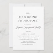 Elegant minimalistisch zwart script Verloving Kaart (Voorkant)